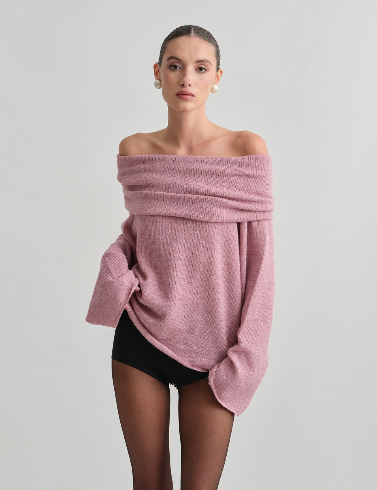Ριχτό off-shoulder πουλόβερ-14