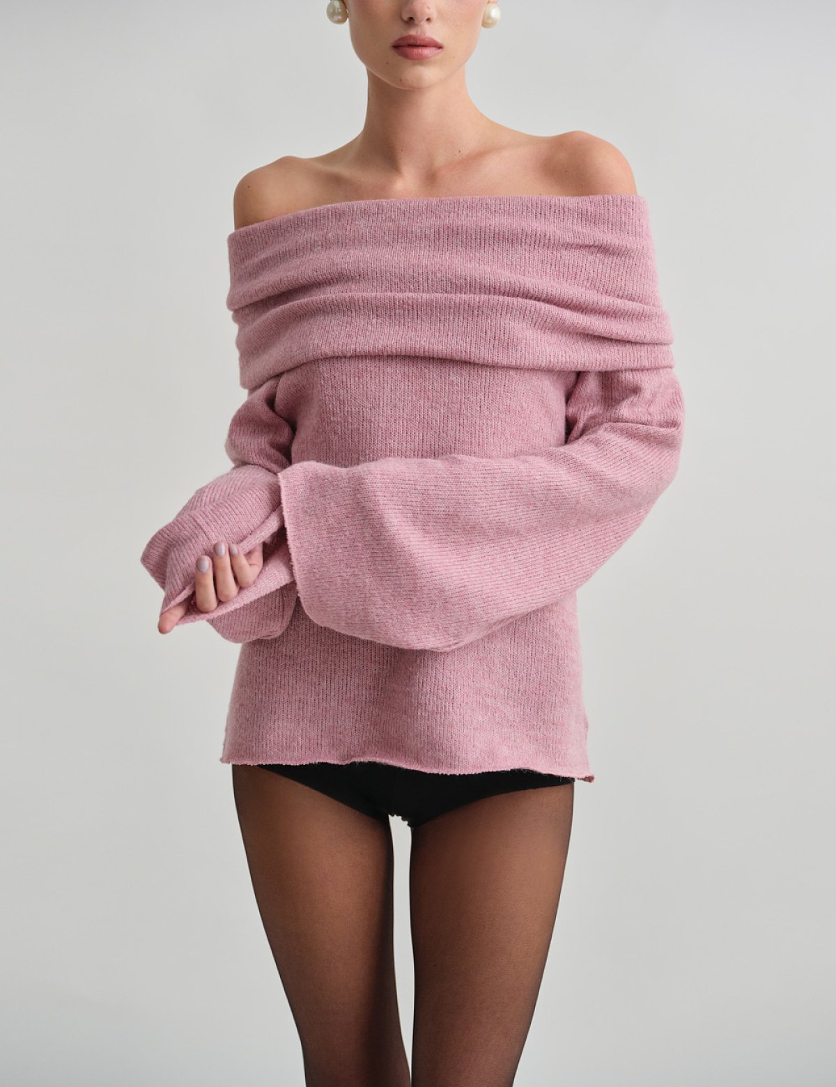 Ριχτό off-shoulder πουλόβερ-16