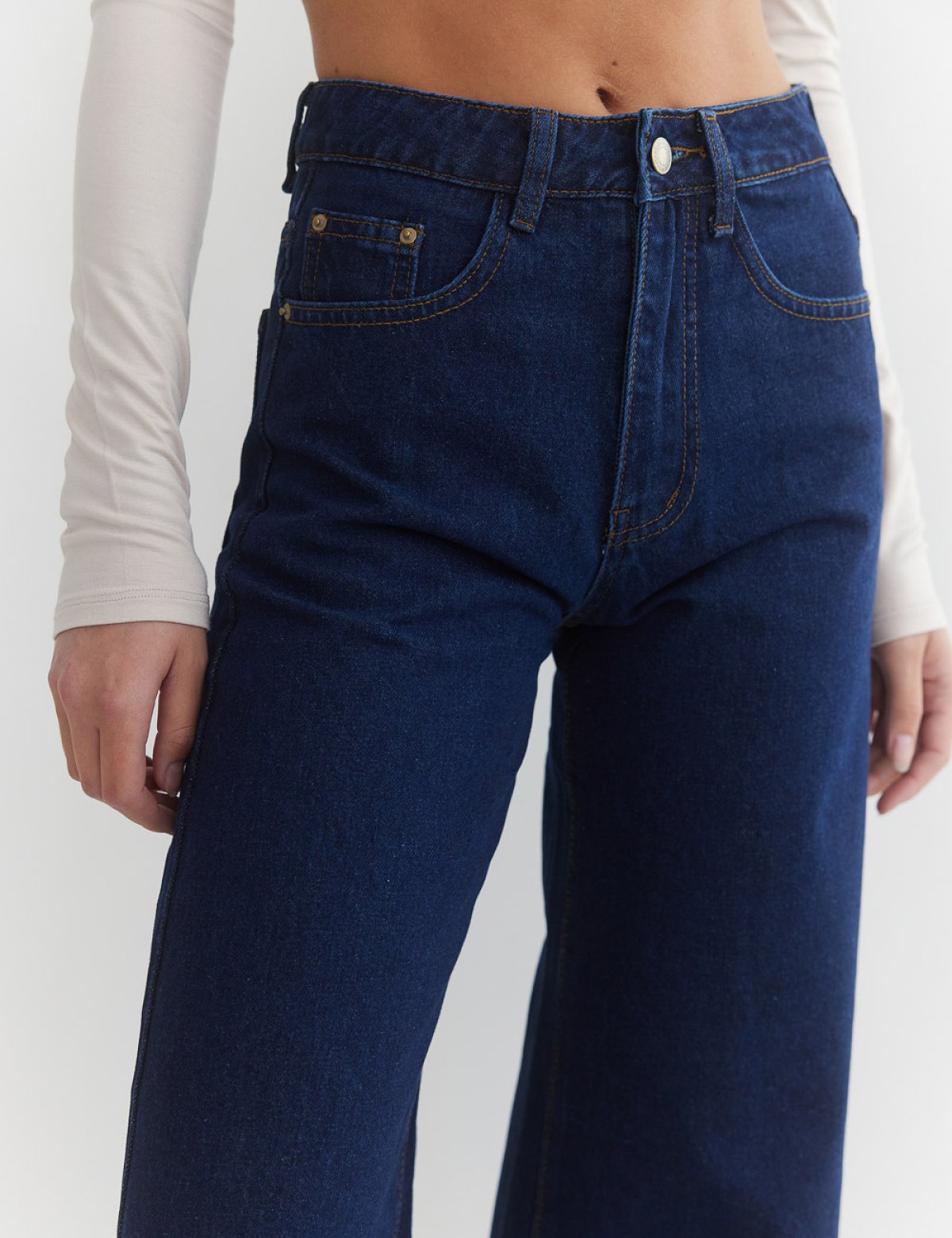 Τζιν wide leg μπλε σκούρο-3