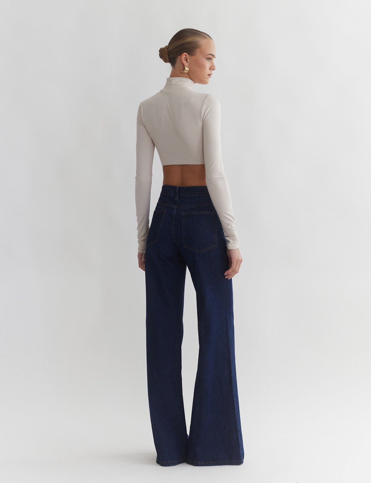 Τζιν wide leg μπλε σκούρο-4