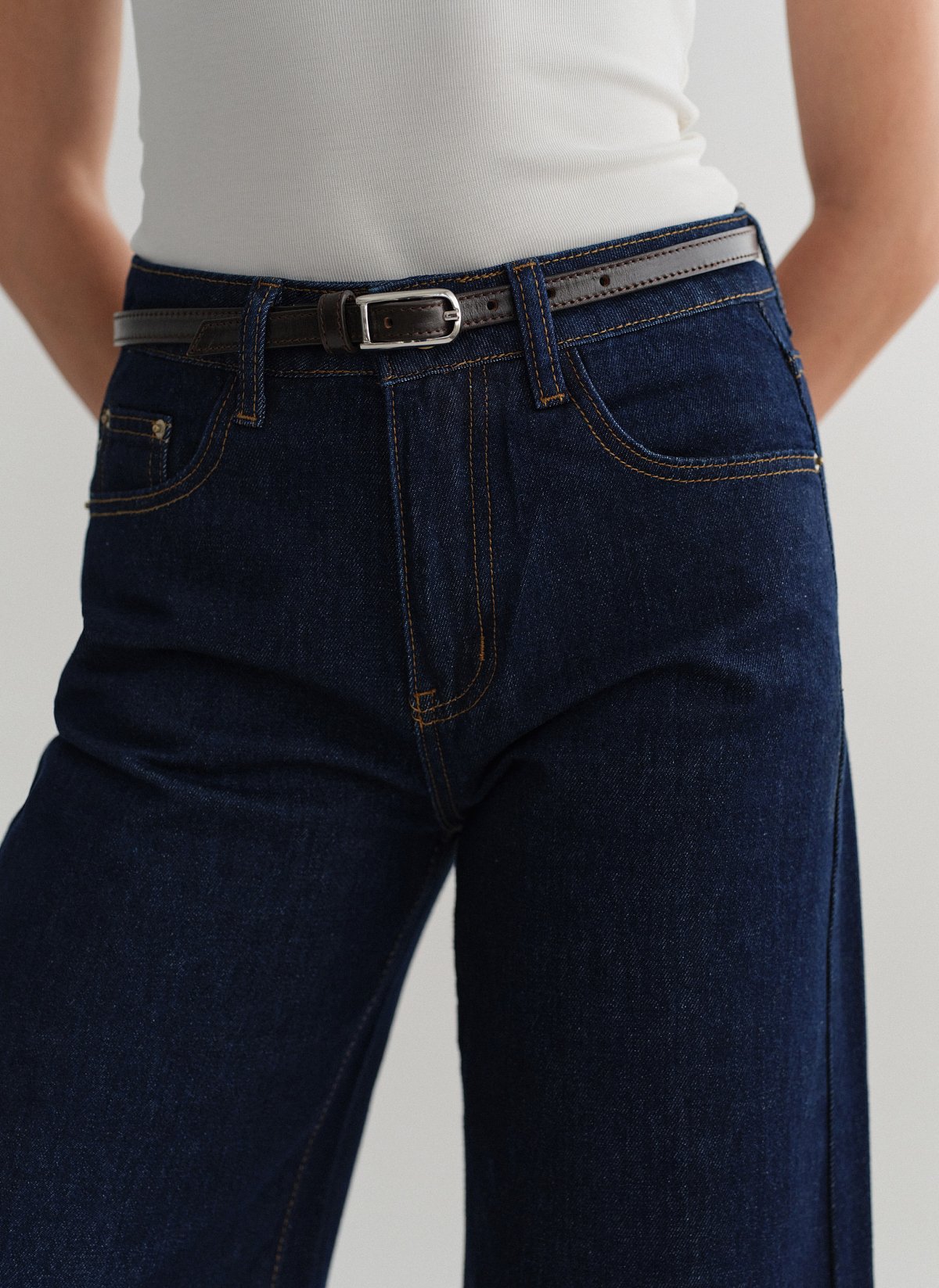 Γυναικείο ψηλόμεσο τζιν παντελόνι φαρδύ