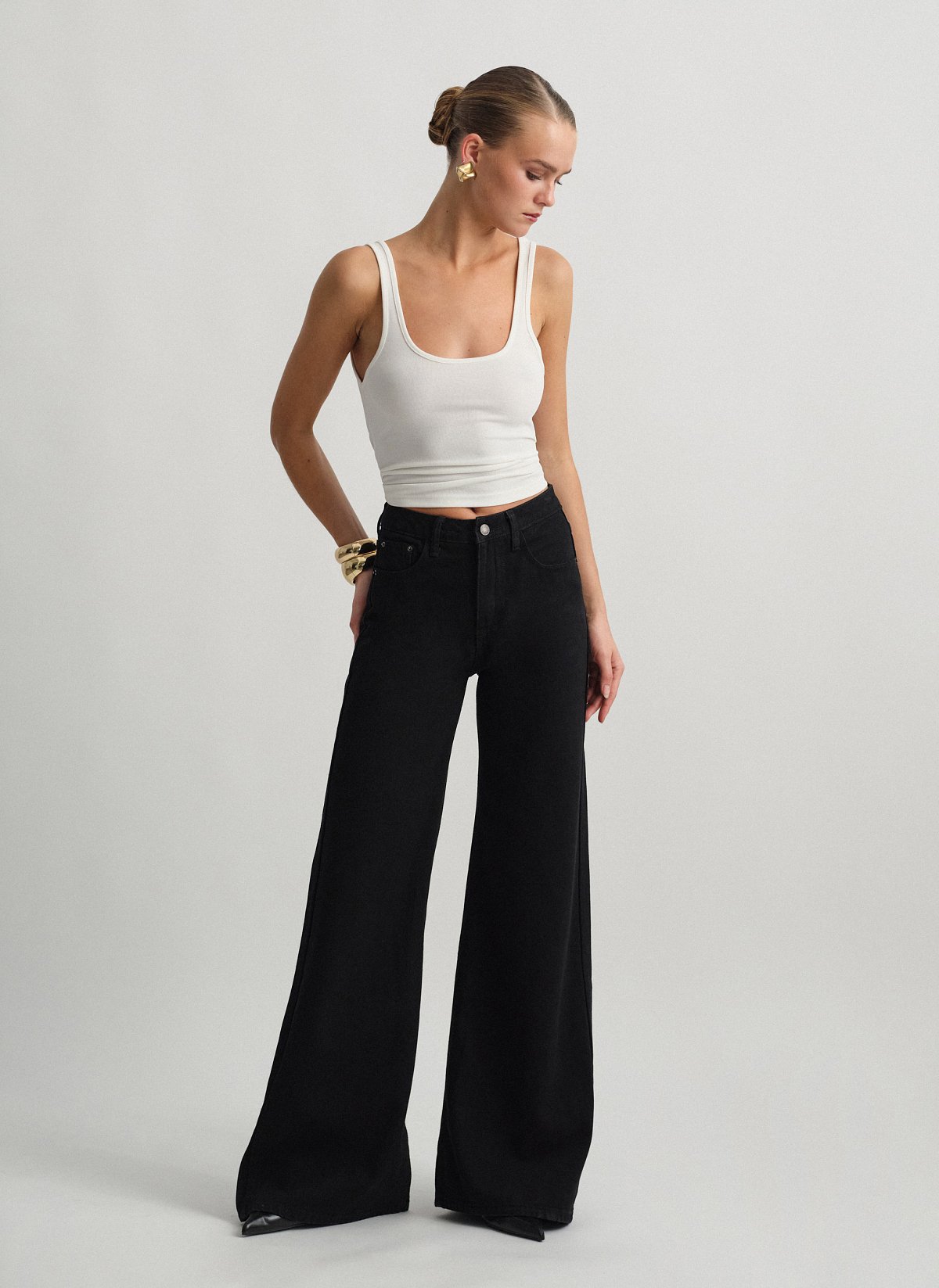 Μαύρο τζιν wide leg-1