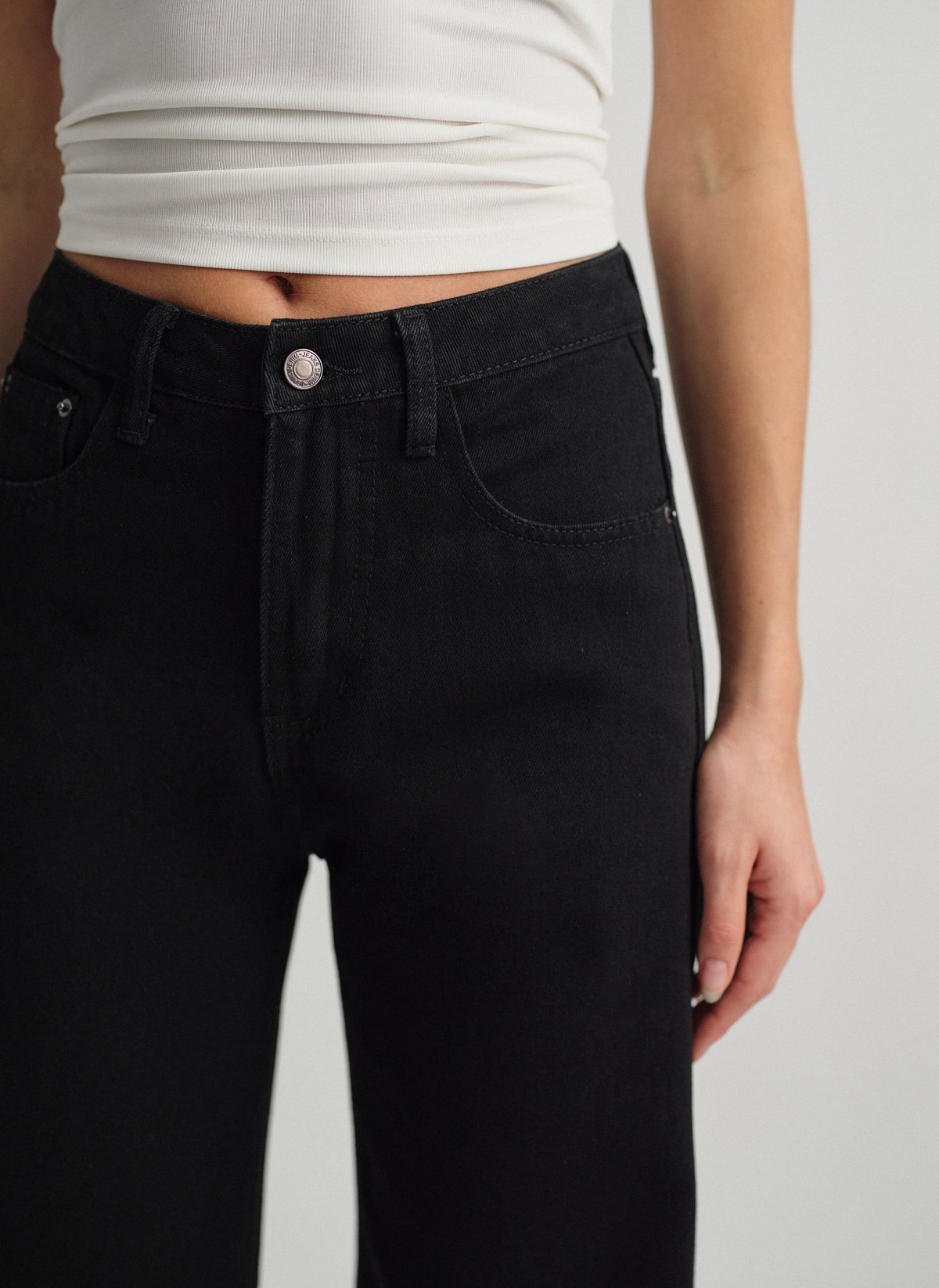 Μαύρο τζιν wide leg-3