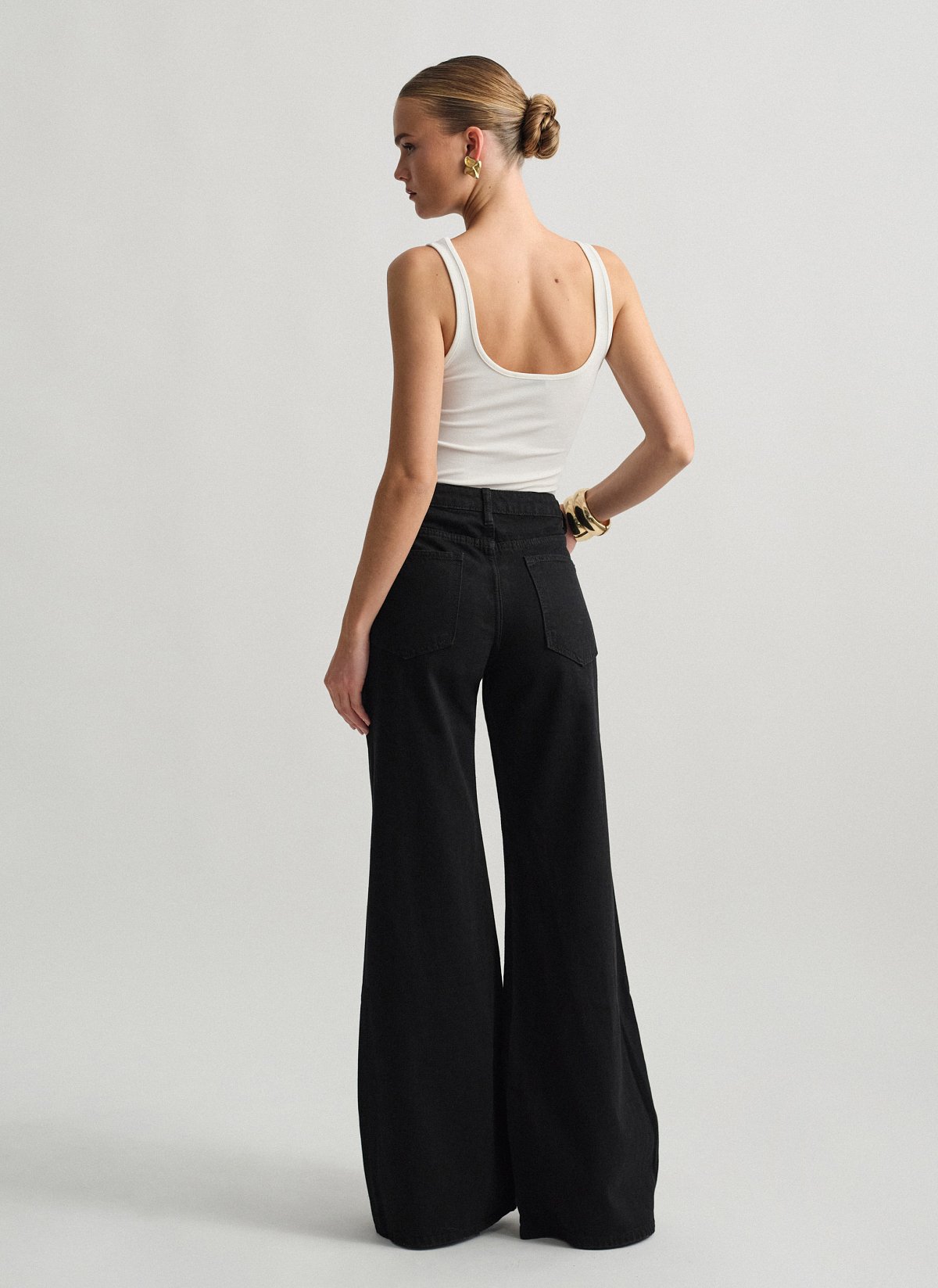 Μαύρο τζιν wide leg-4