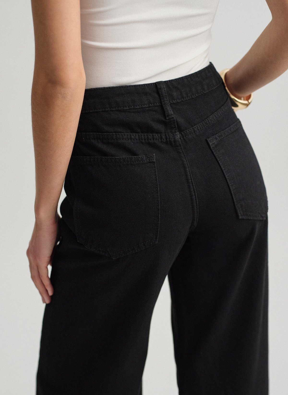 Μαύρο τζιν wide leg-5