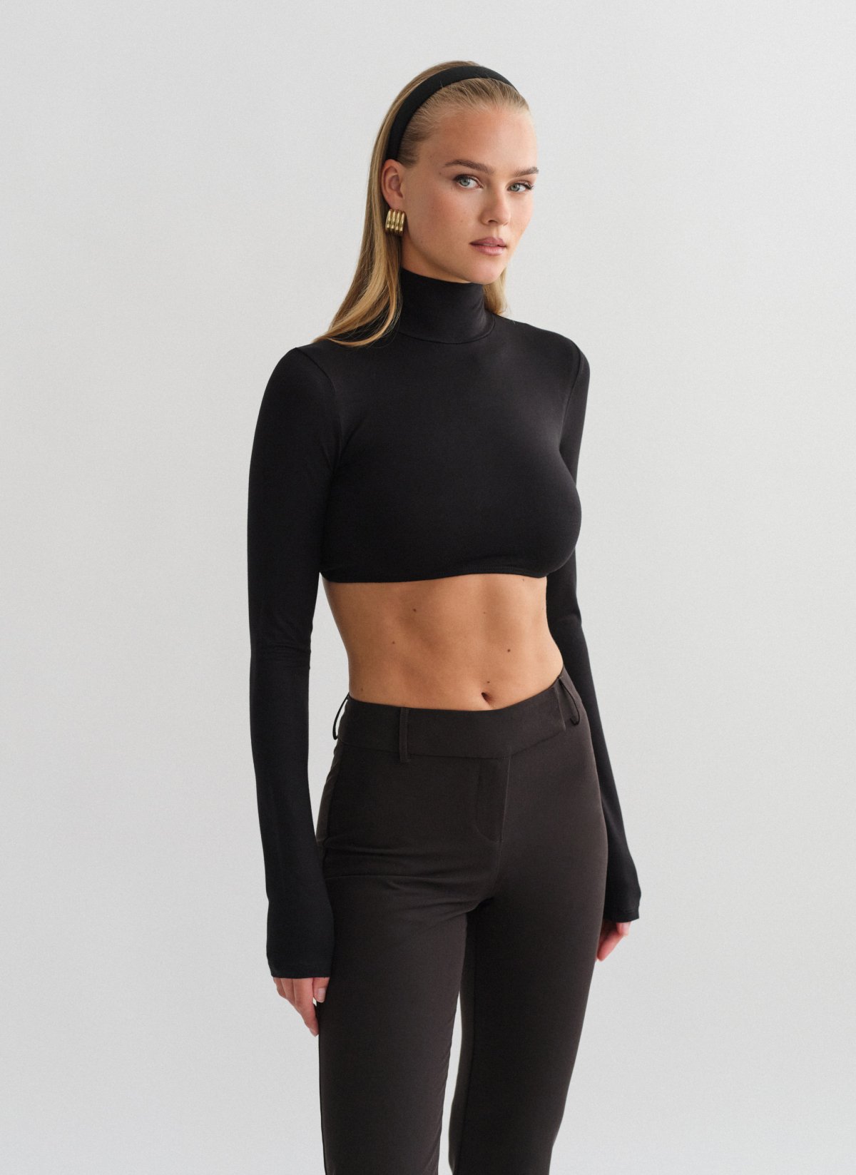 Bamboo turtleneck crop top-1