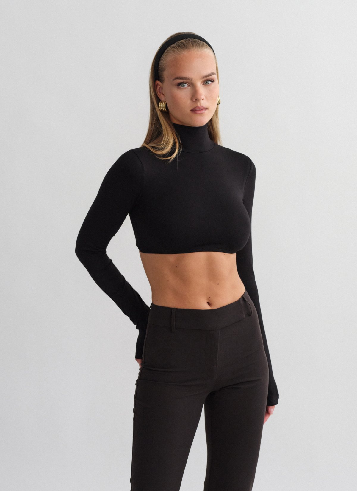 Bamboo turtleneck crop top-2