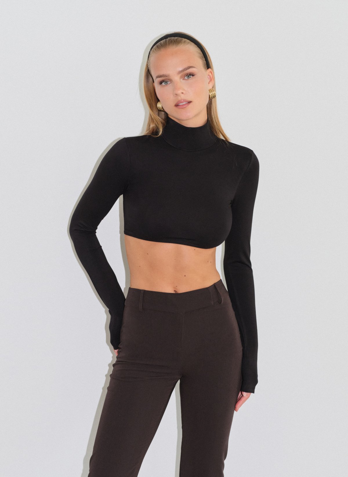 Bamboo turtleneck crop top-3