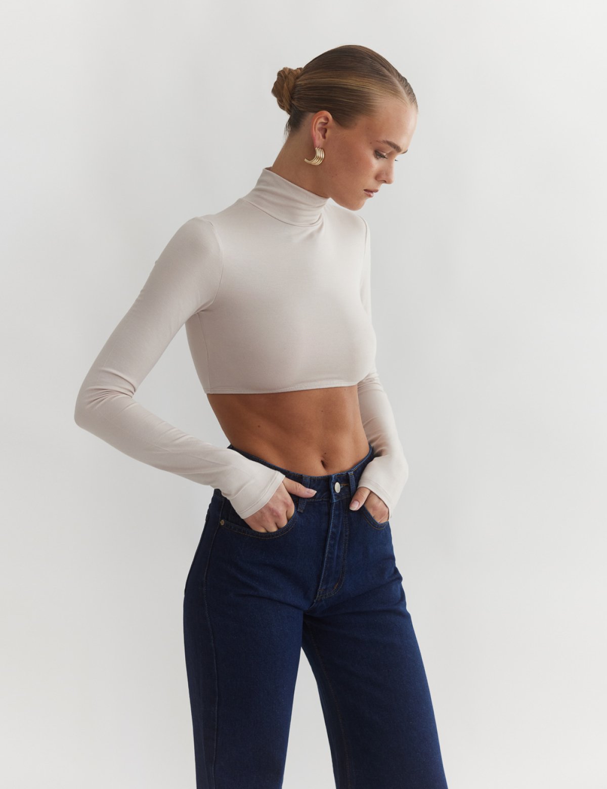 Bamboo turtleneck crop top-17