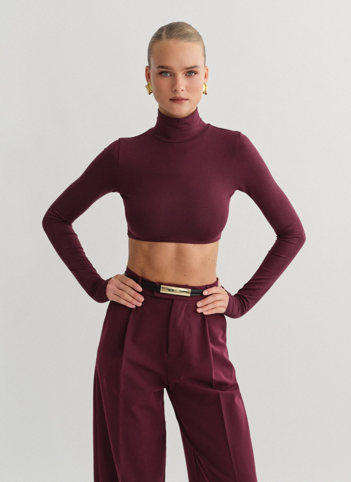 Bamboo turtleneck crop top-36