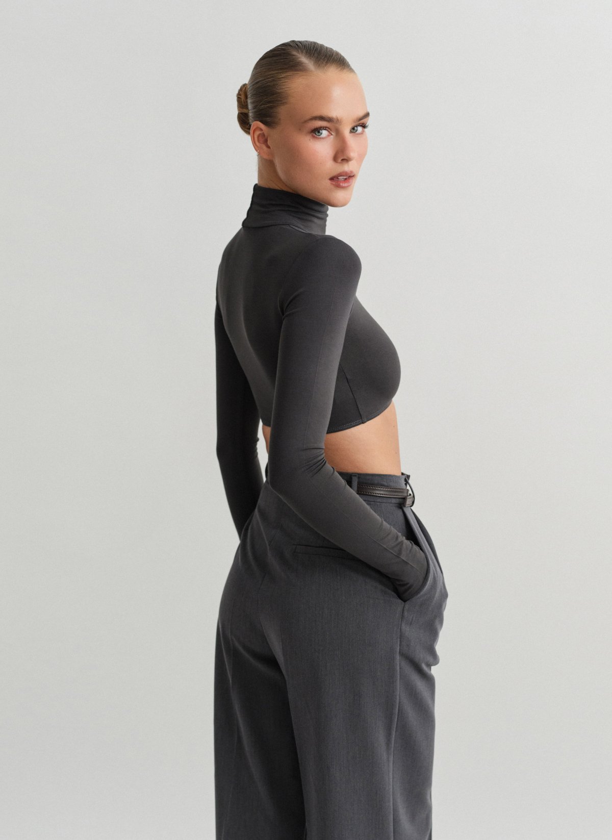 Bamboo turtleneck crop top-33