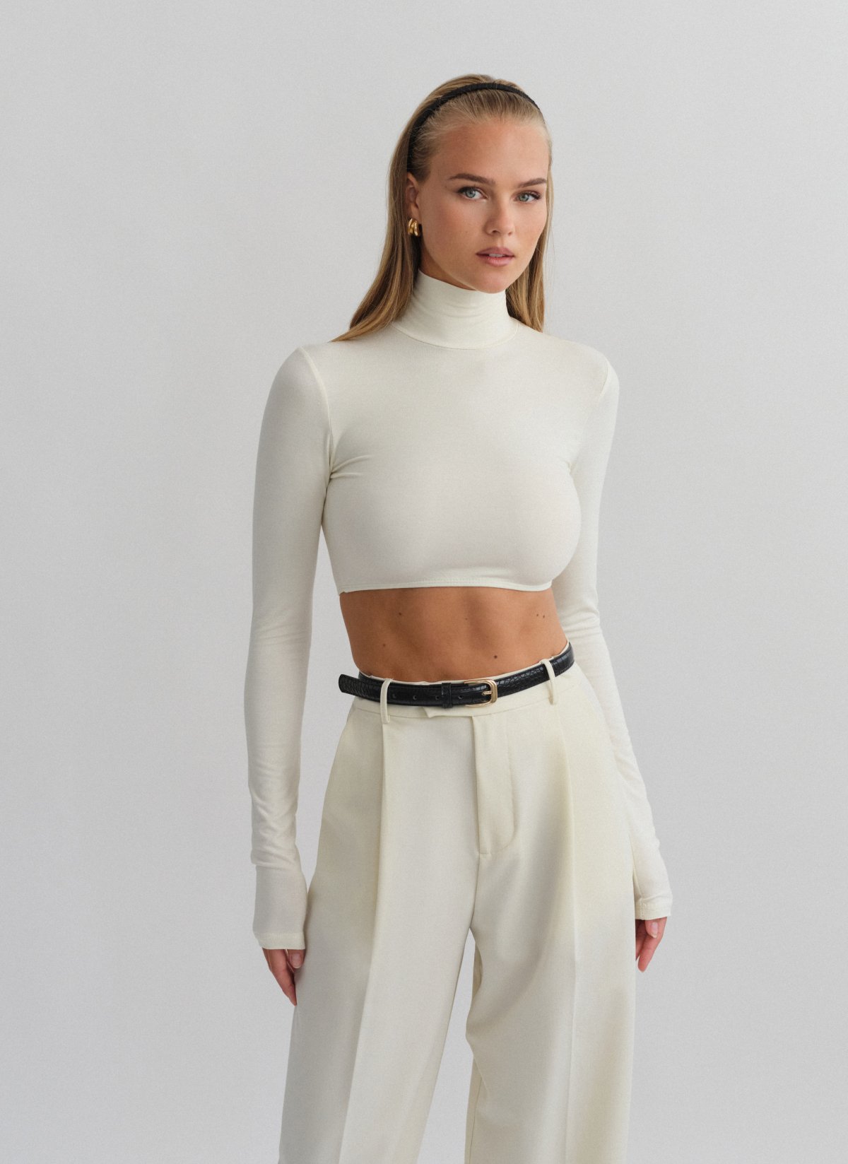 Bamboo turtleneck crop top-7