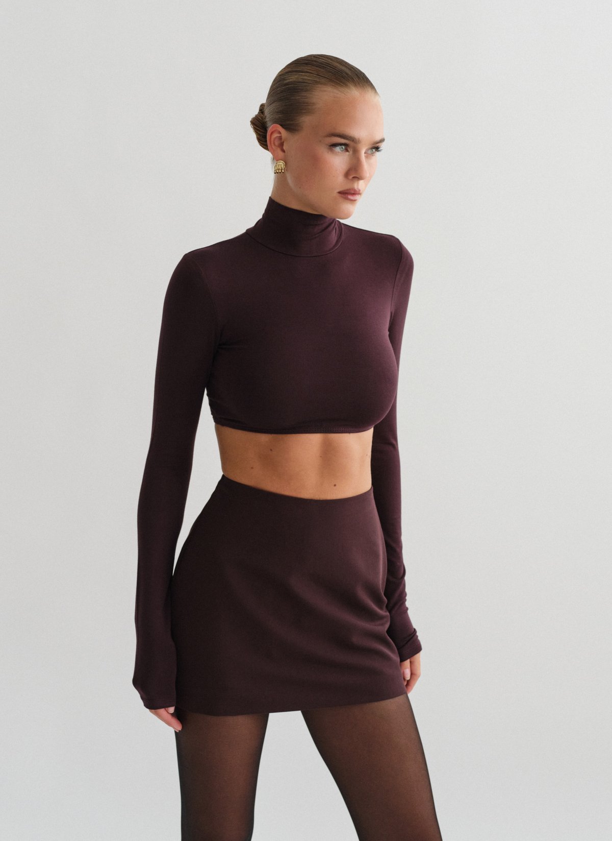 Bamboo turtleneck crop top-9