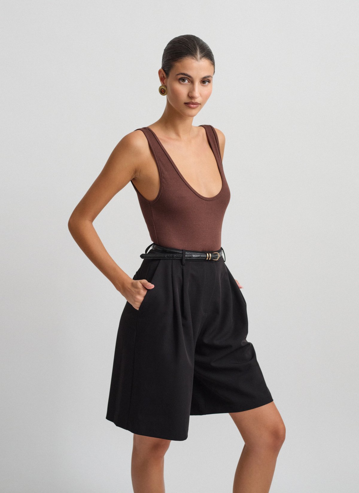 Textured bermuda shorts-3