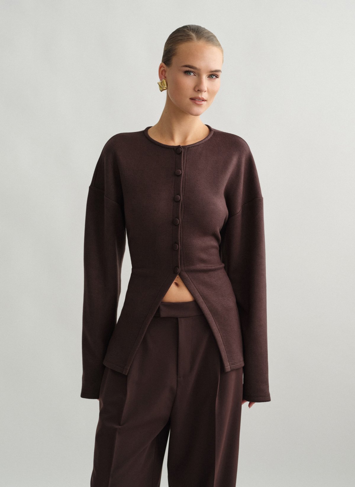 Knit cardigan with knot detail-8