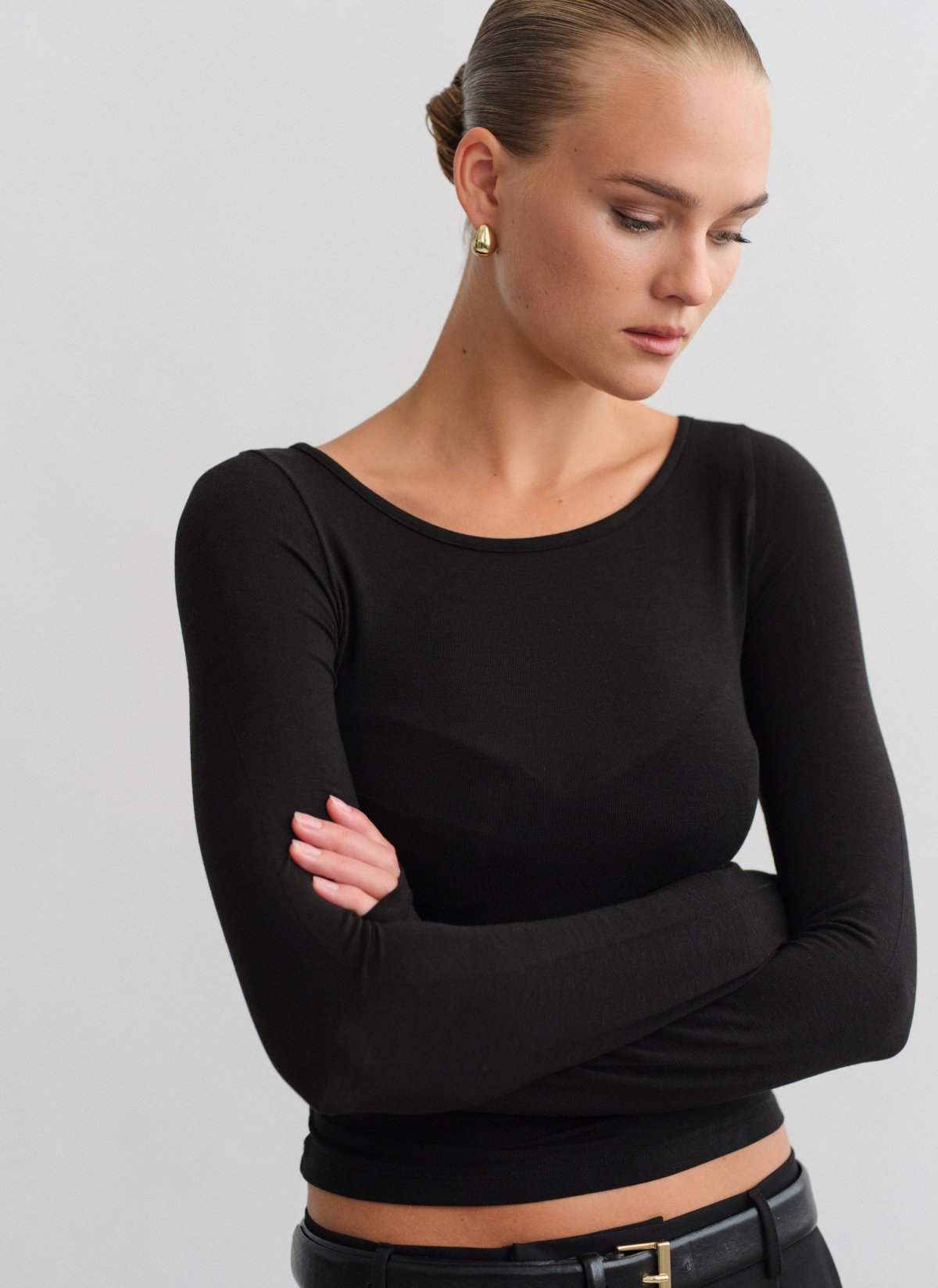 Light-knit longsleeve blouse-13