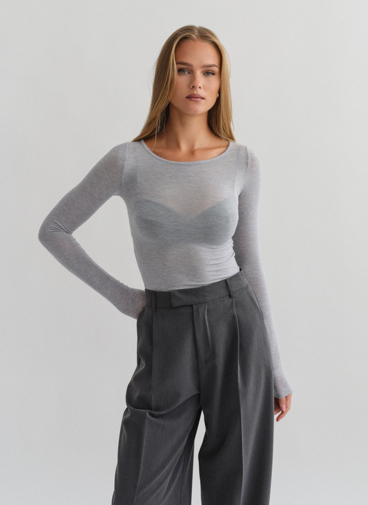 Light-knit longsleeve blouse-16