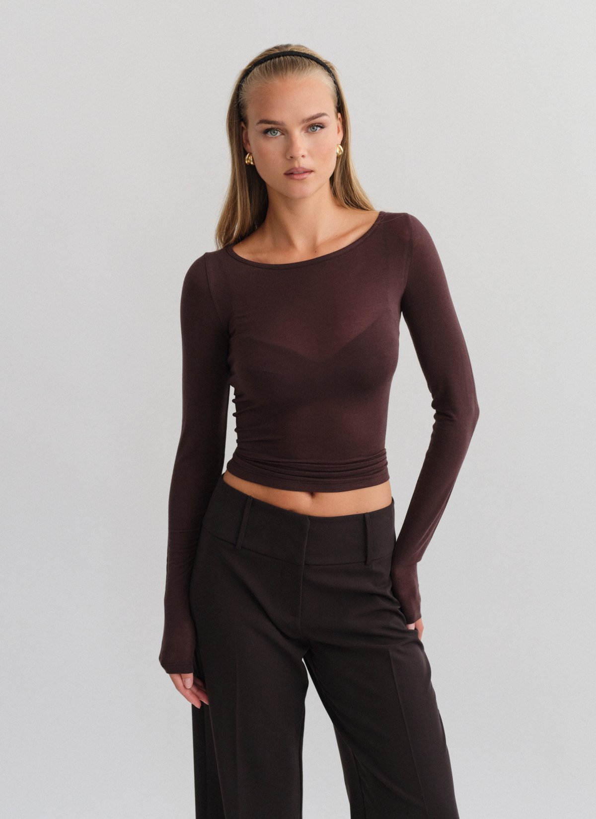 Light-knit longsleeve blouse-2