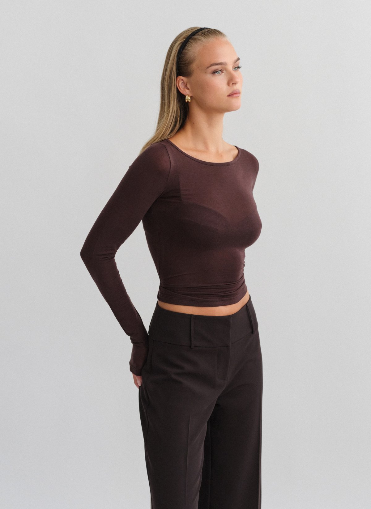 Light-knit longsleeve blouse-1