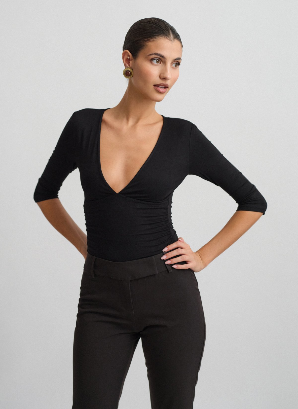 Bamboo blouse with three-quarter sleeves-18