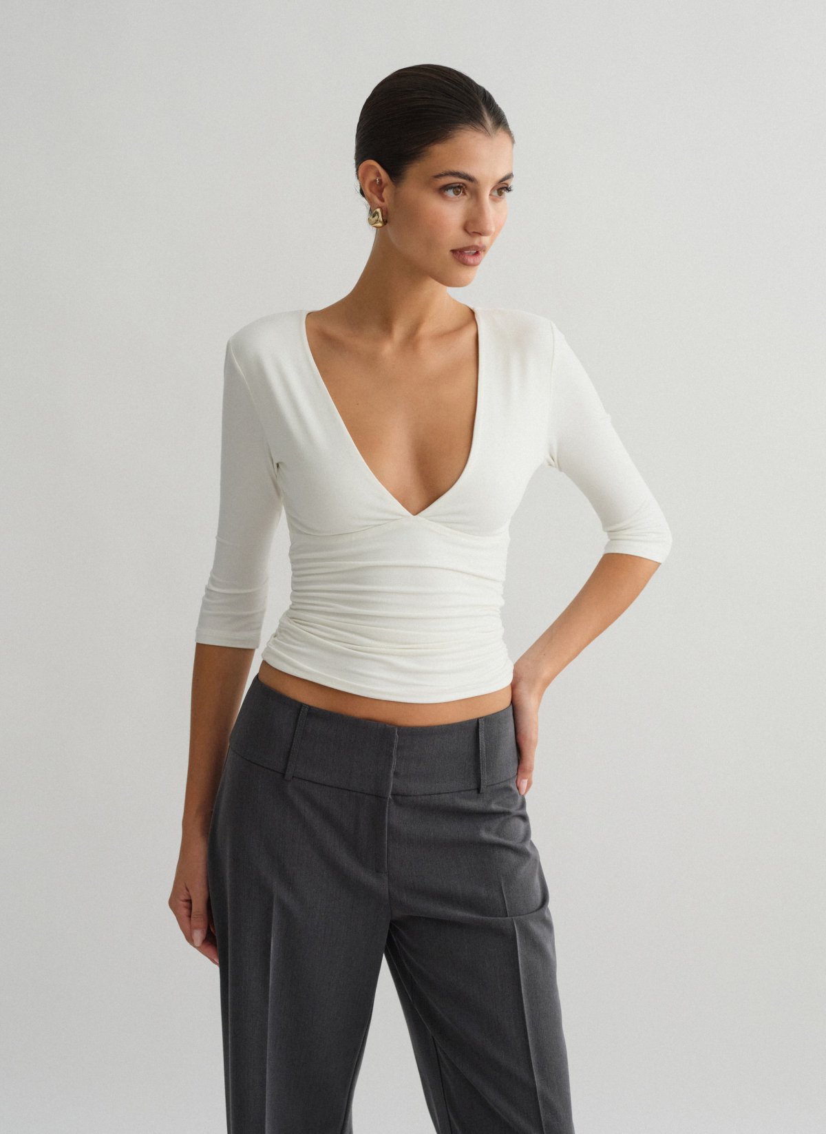 Bamboo blouse with three-quarter sleeves-4