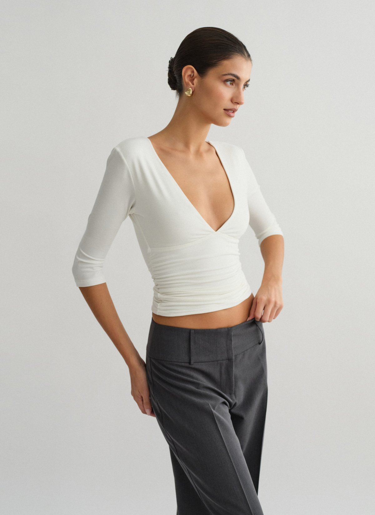 Bamboo blouse with three-quarter sleeves-3