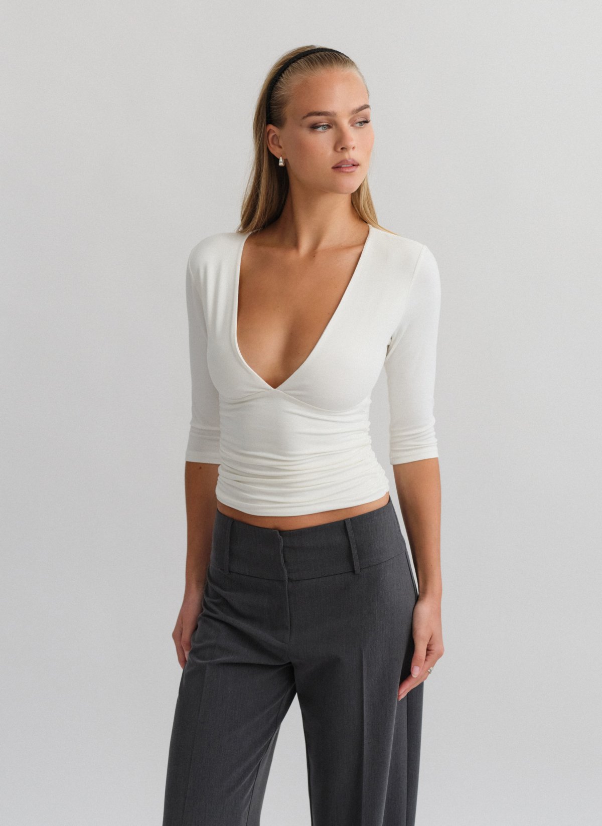 Bamboo blouse with three-quarter sleeves-1