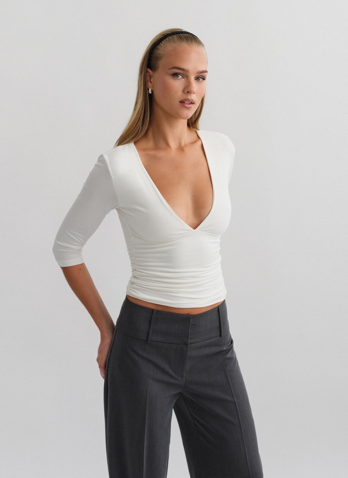 Bamboo blouse with three-quarter sleeves-2