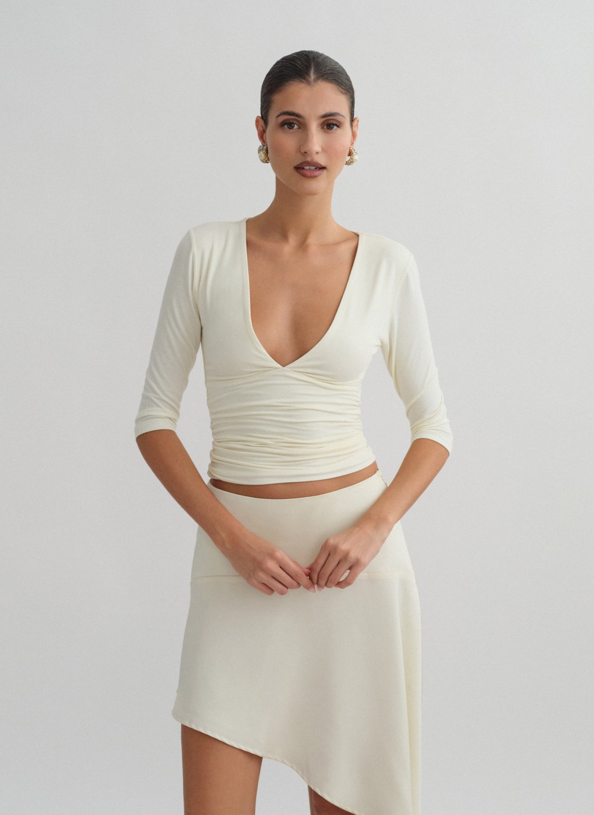 Bamboo blouse with three-quarter sleeves-14