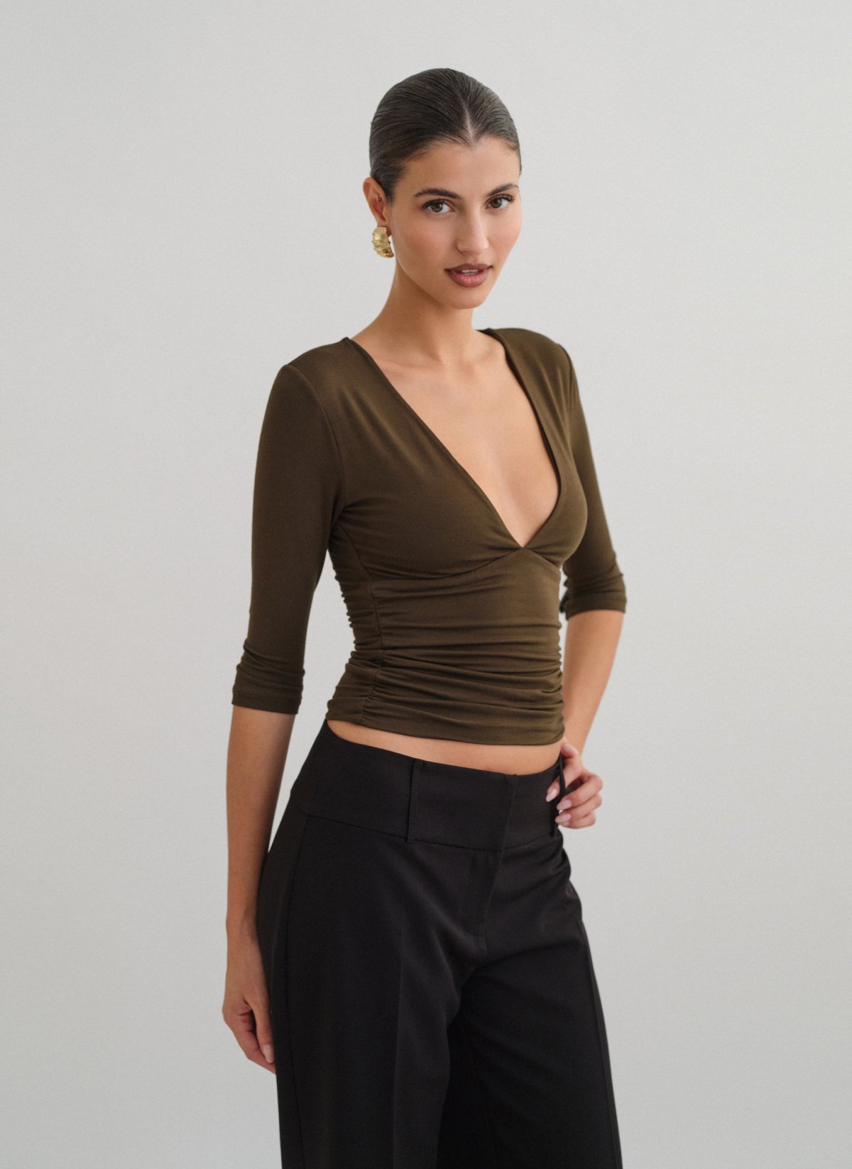 Bamboo blouse with three-quarter sleeves-20