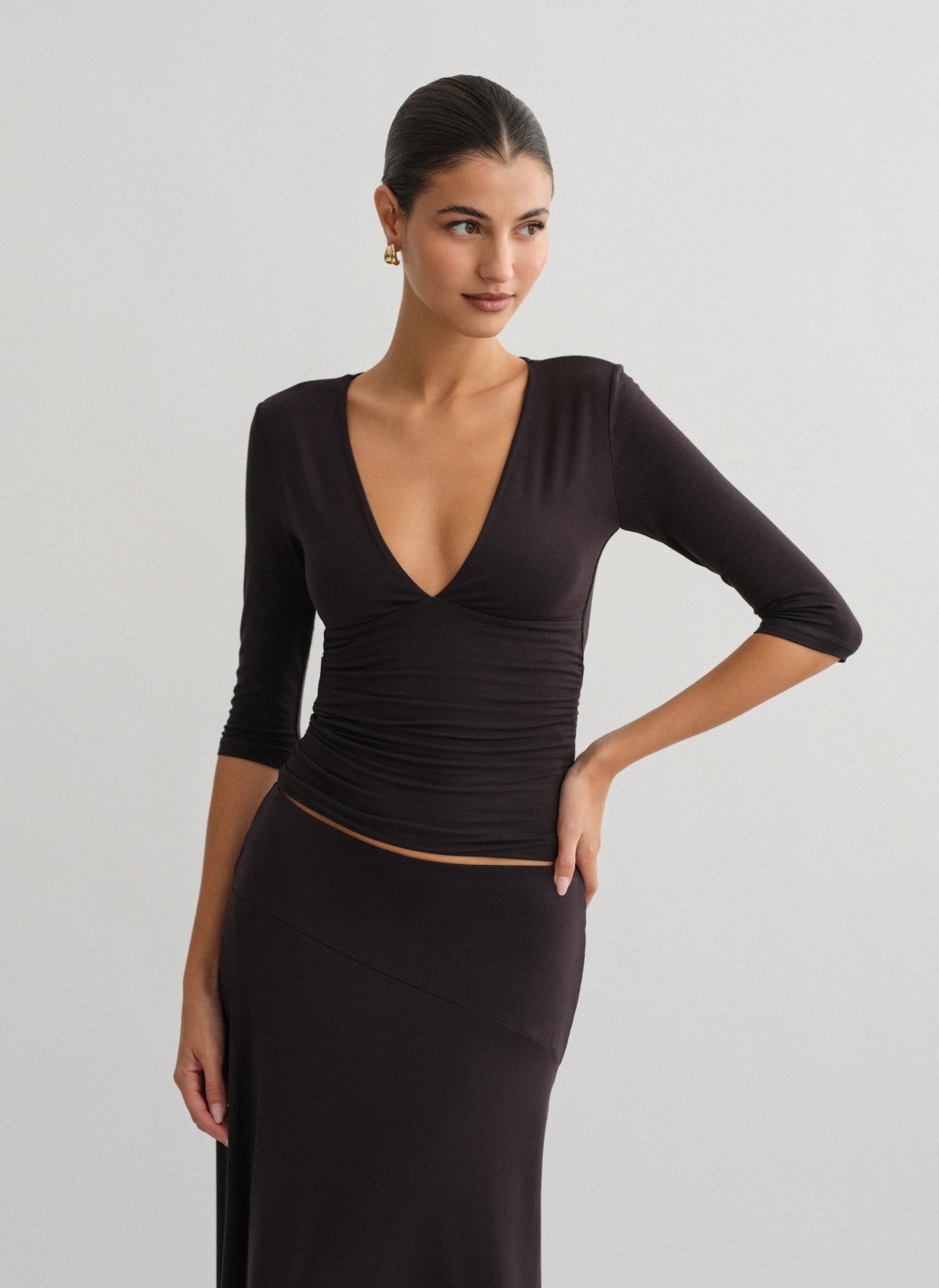 Bamboo blouse with three-quarter sleeves-12