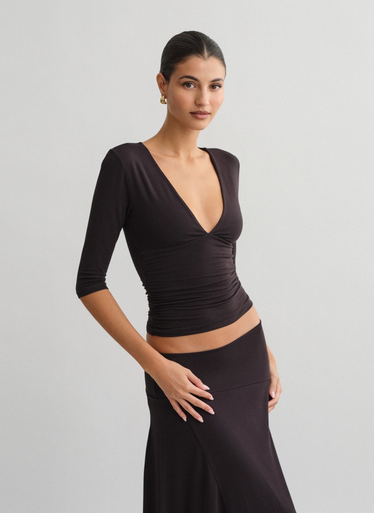 Bamboo blouse with three-quarter sleeves-11