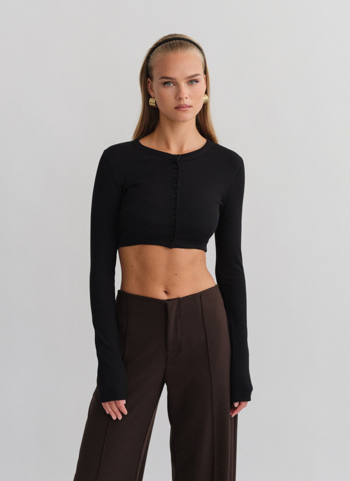 Longsleeve ribbed cropped cardigan-2