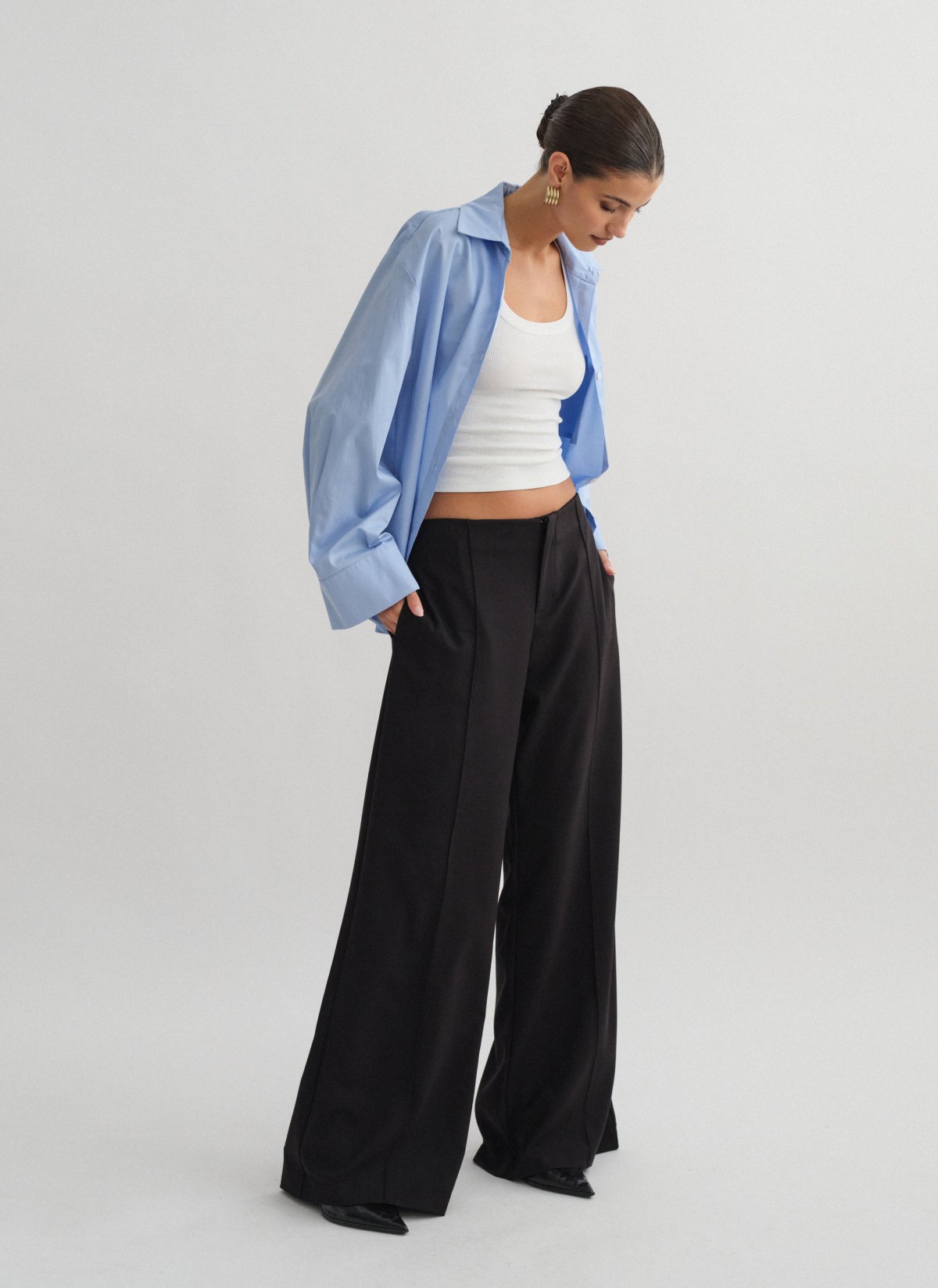 Textured low-rise trousers-19