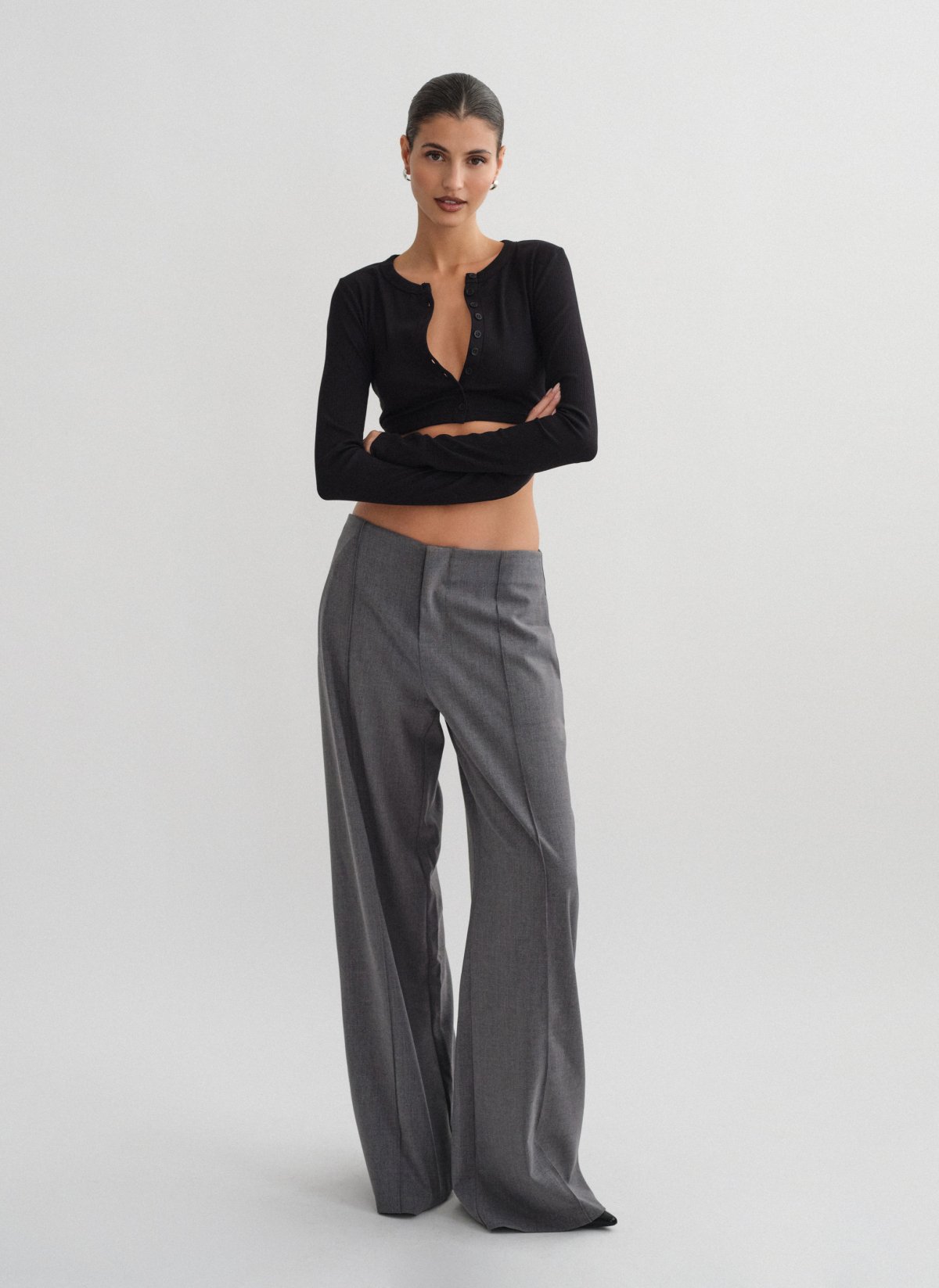 Textured low-rise trousers-3
