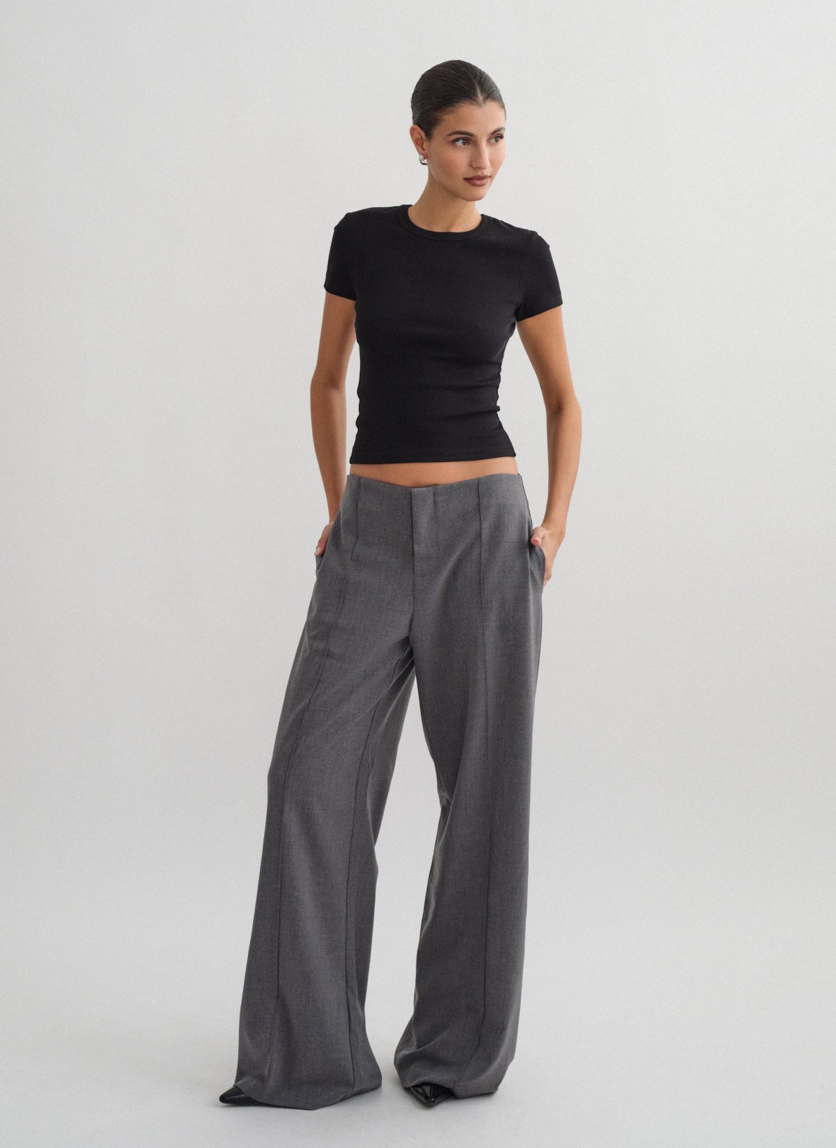 Textured low-rise trousers-7