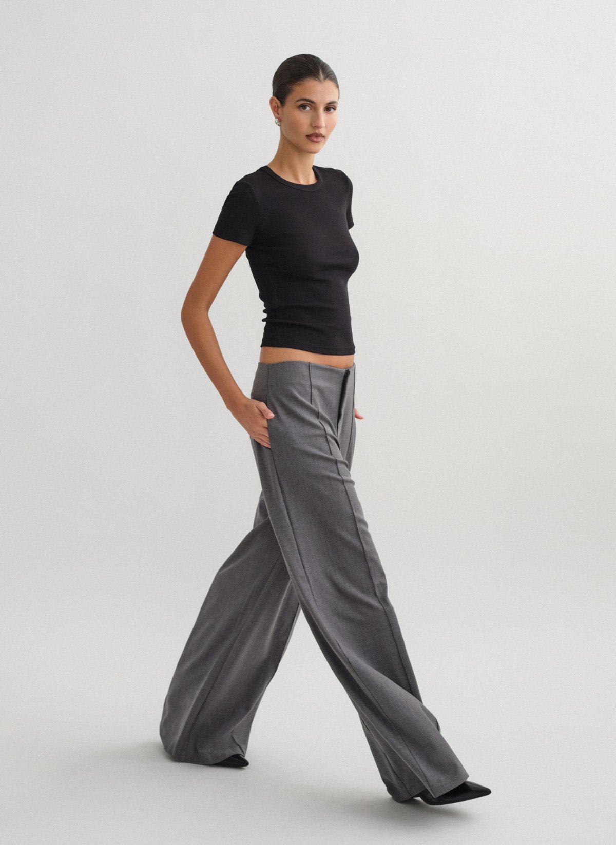 Textured low-rise trousers-8