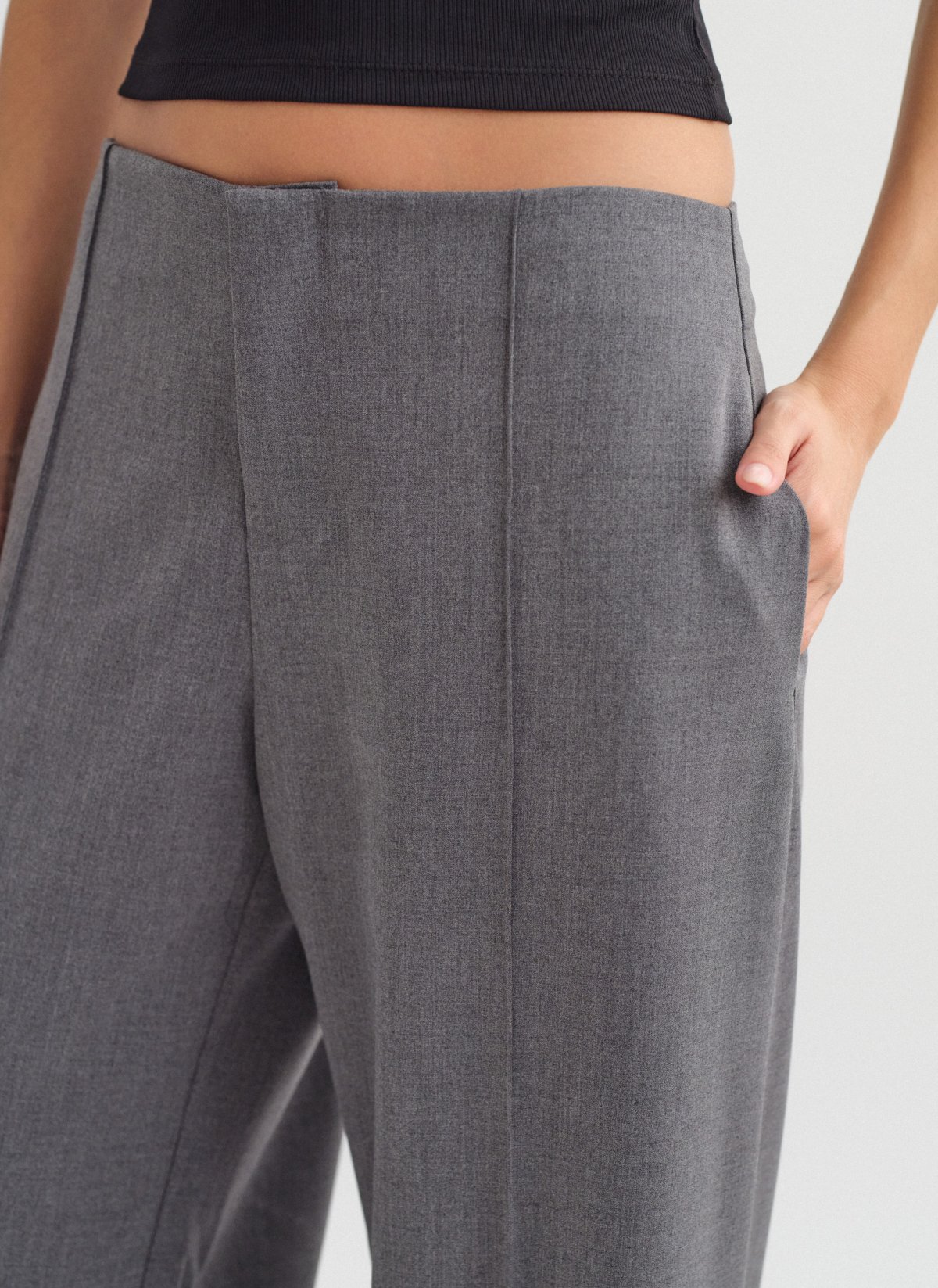 Textured low-rise trousers-5