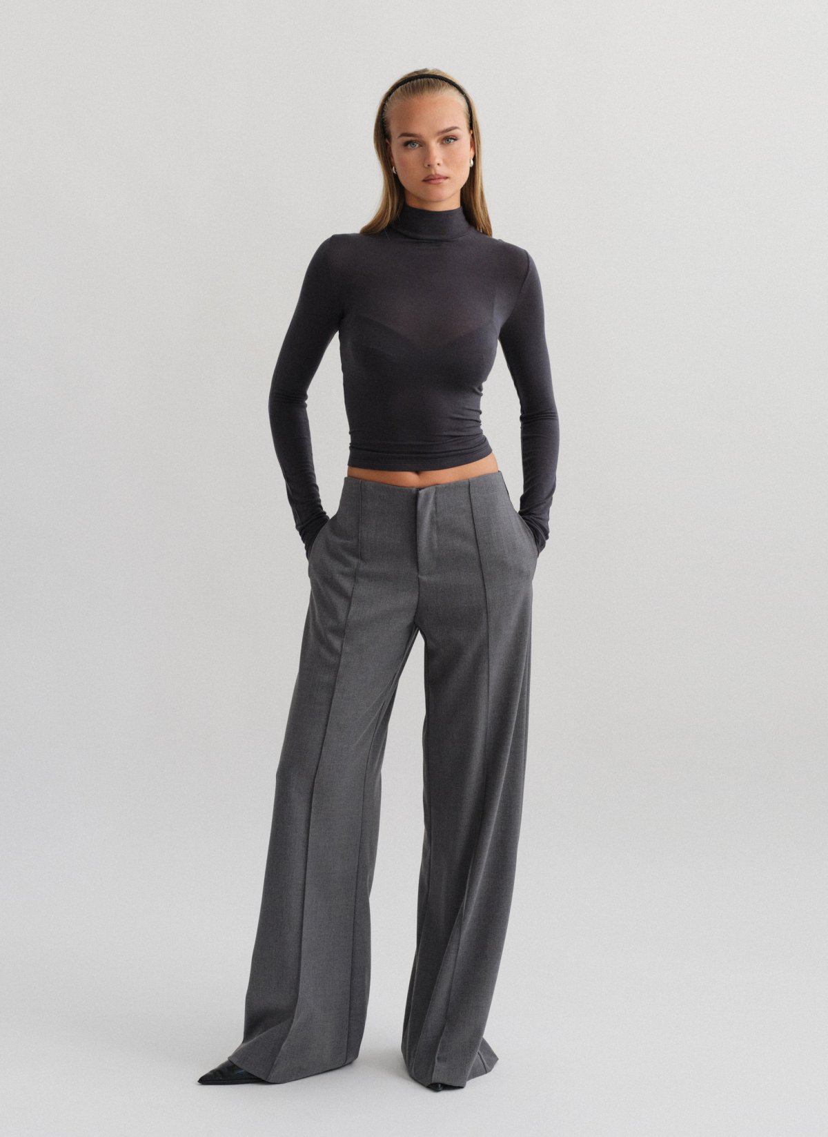 Textured low-rise trousers-2