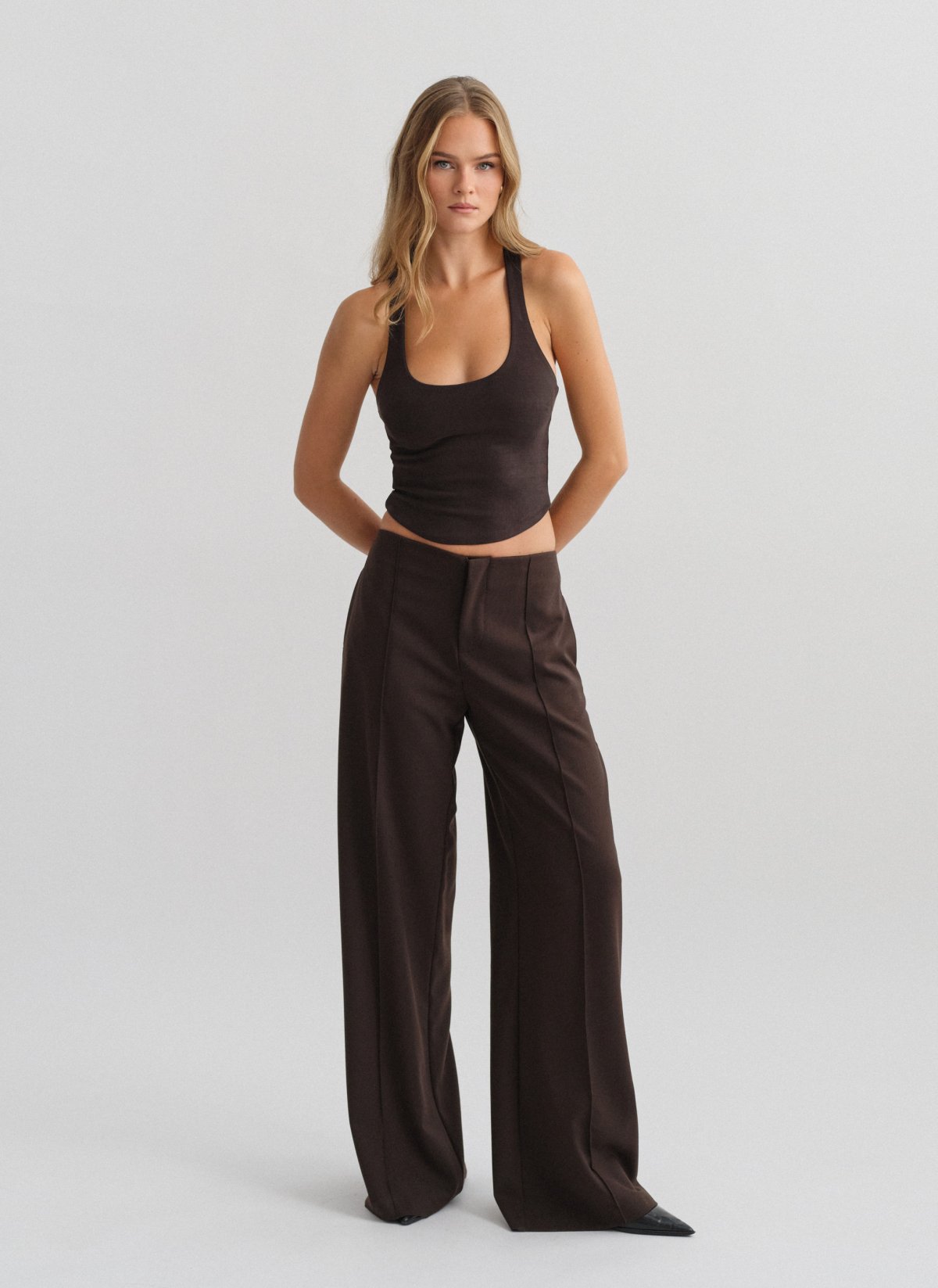 Textured low-rise trousers-9