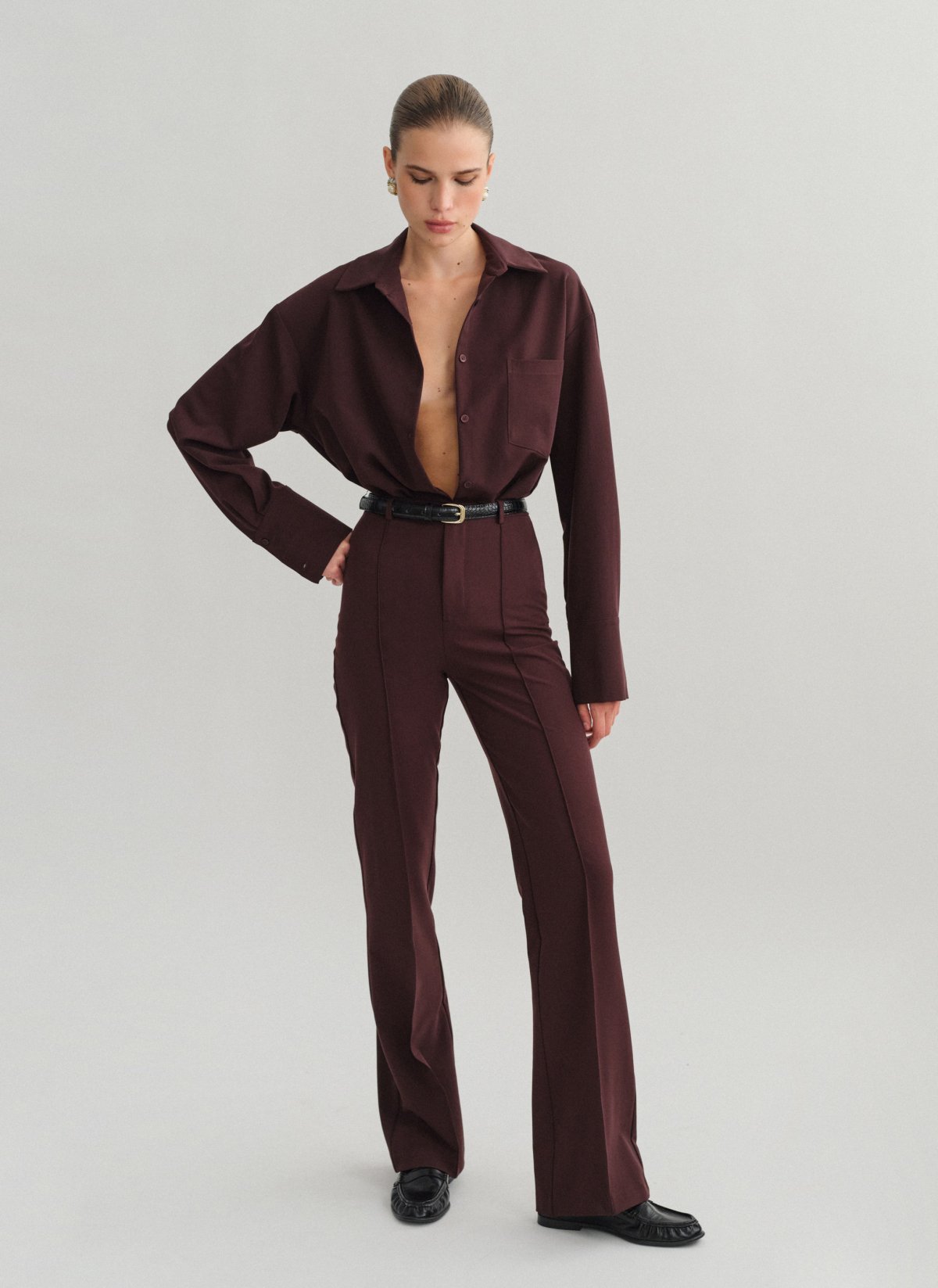 High-waist straight-leg trousers-4