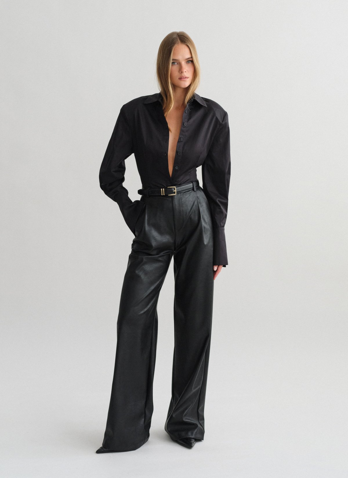 Faux leather trousers-8