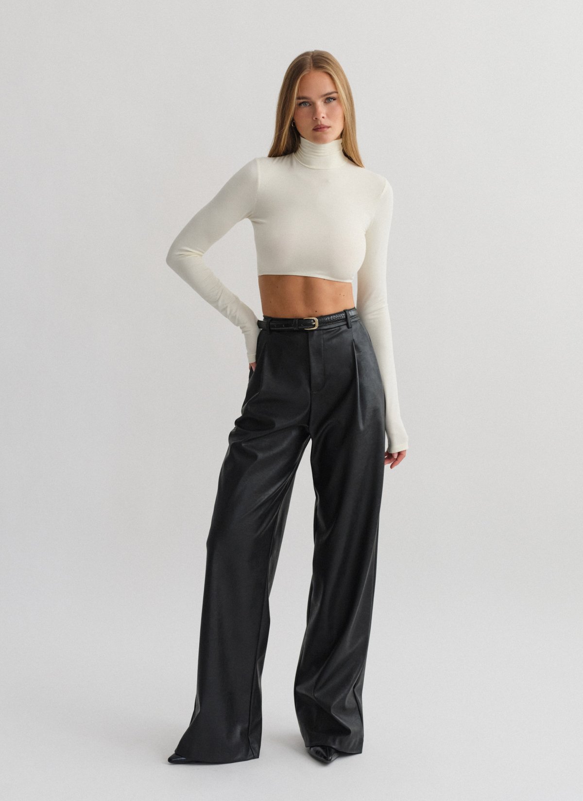 Faux leather trousers-2