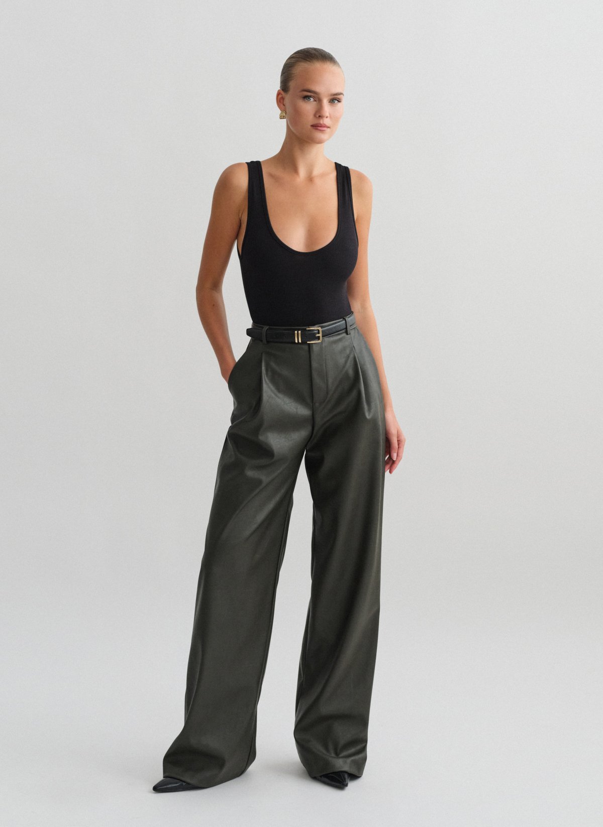 Faux leather trousers-11