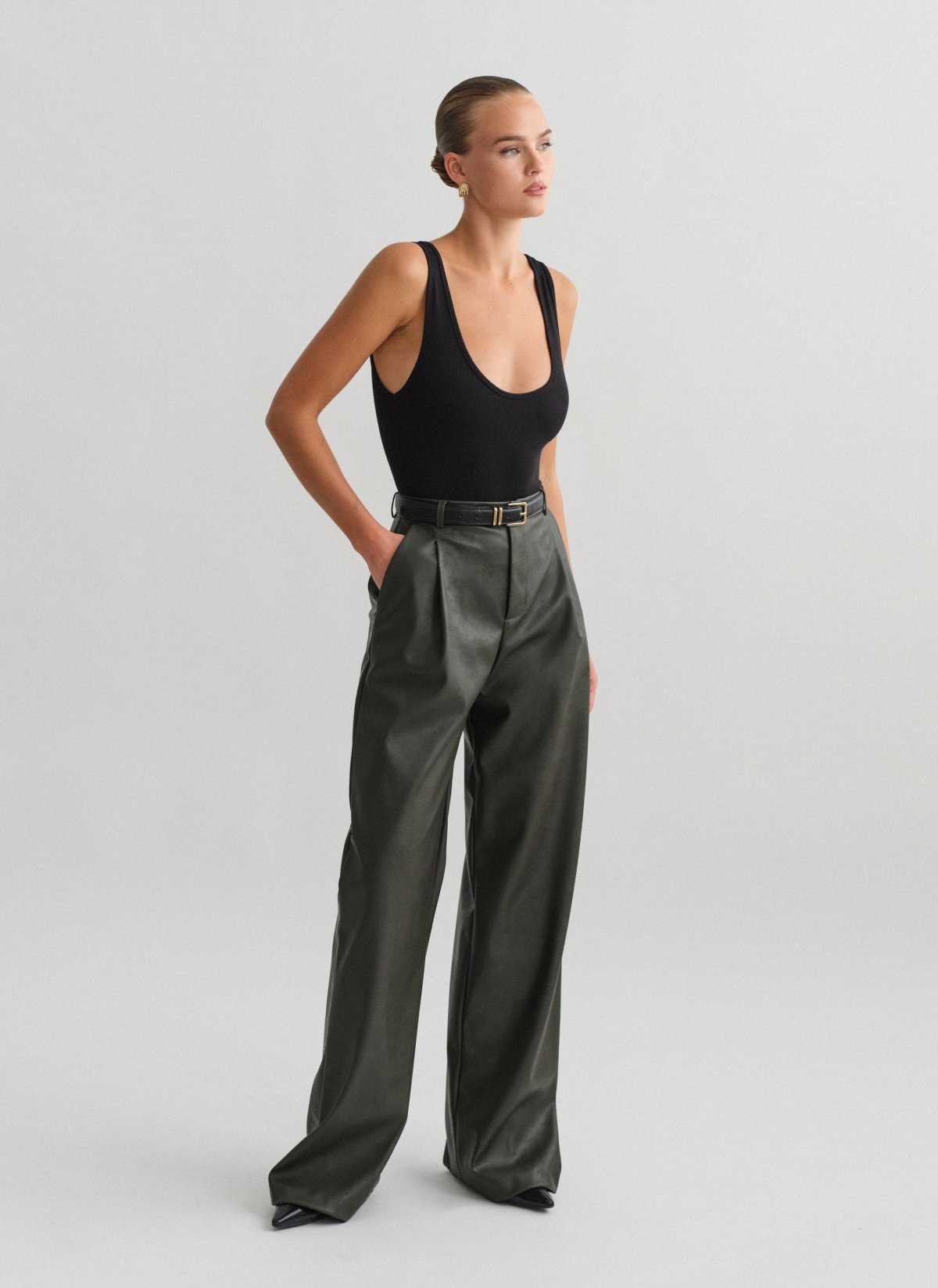 Faux leather trousers-10