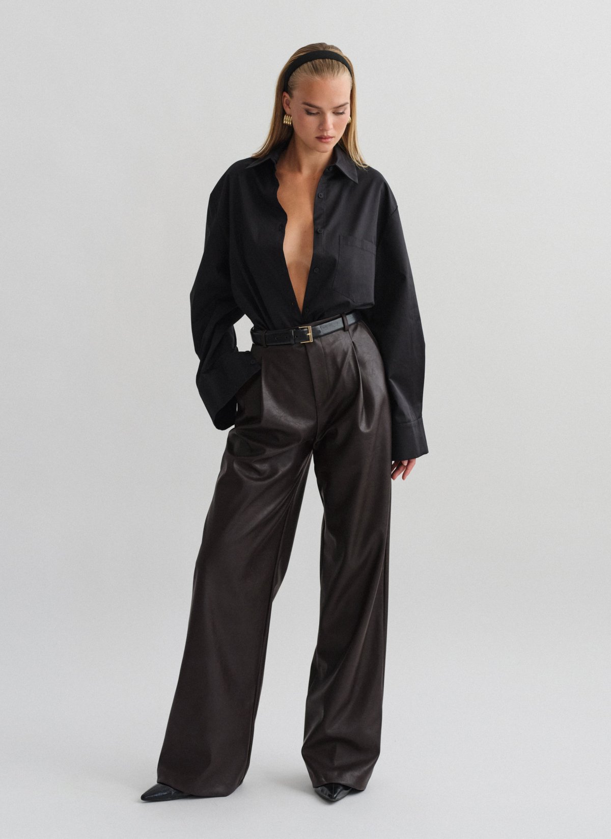 Faux leather trousers-14