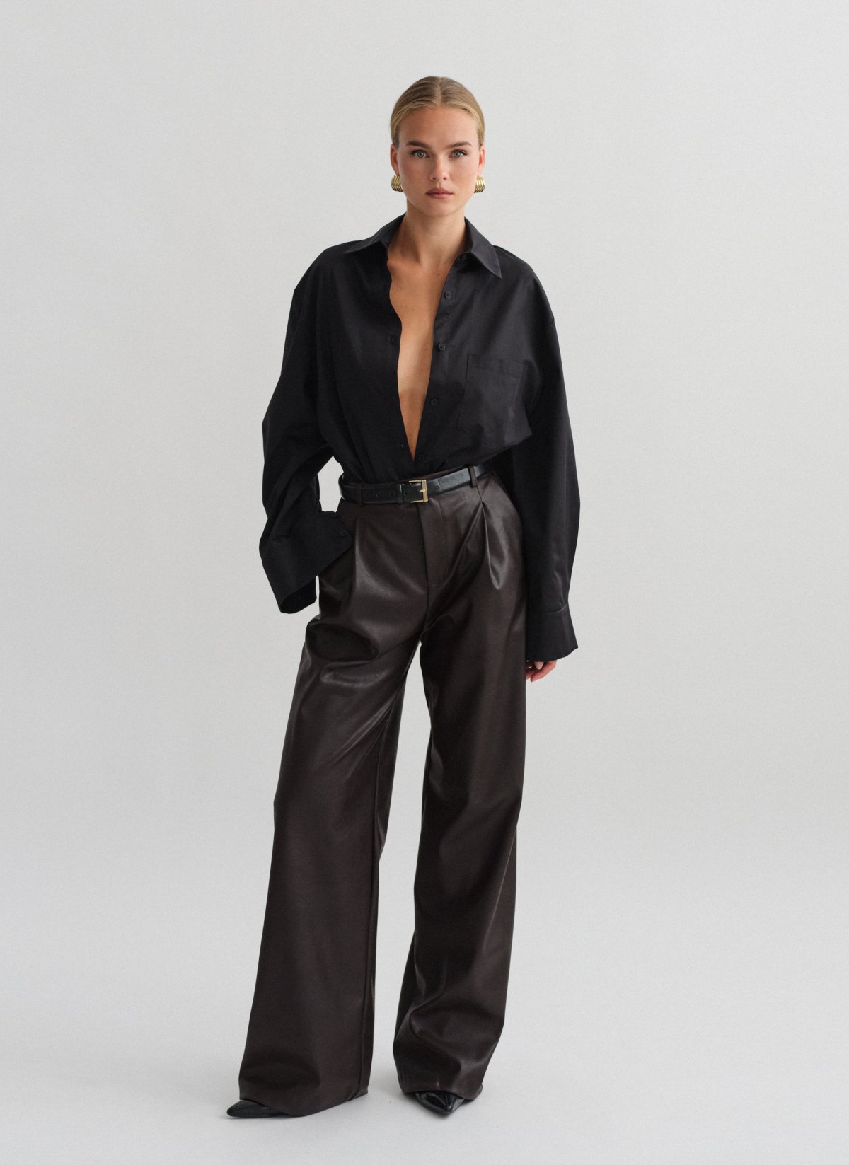 Faux leather trousers-15