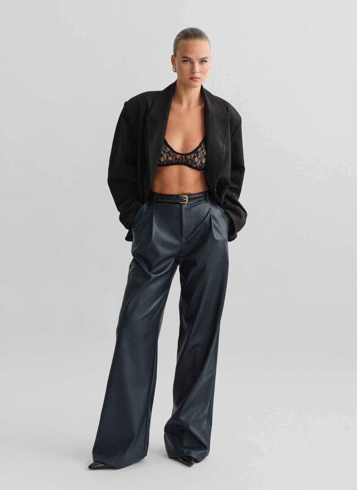 Faux leather trousers-16
