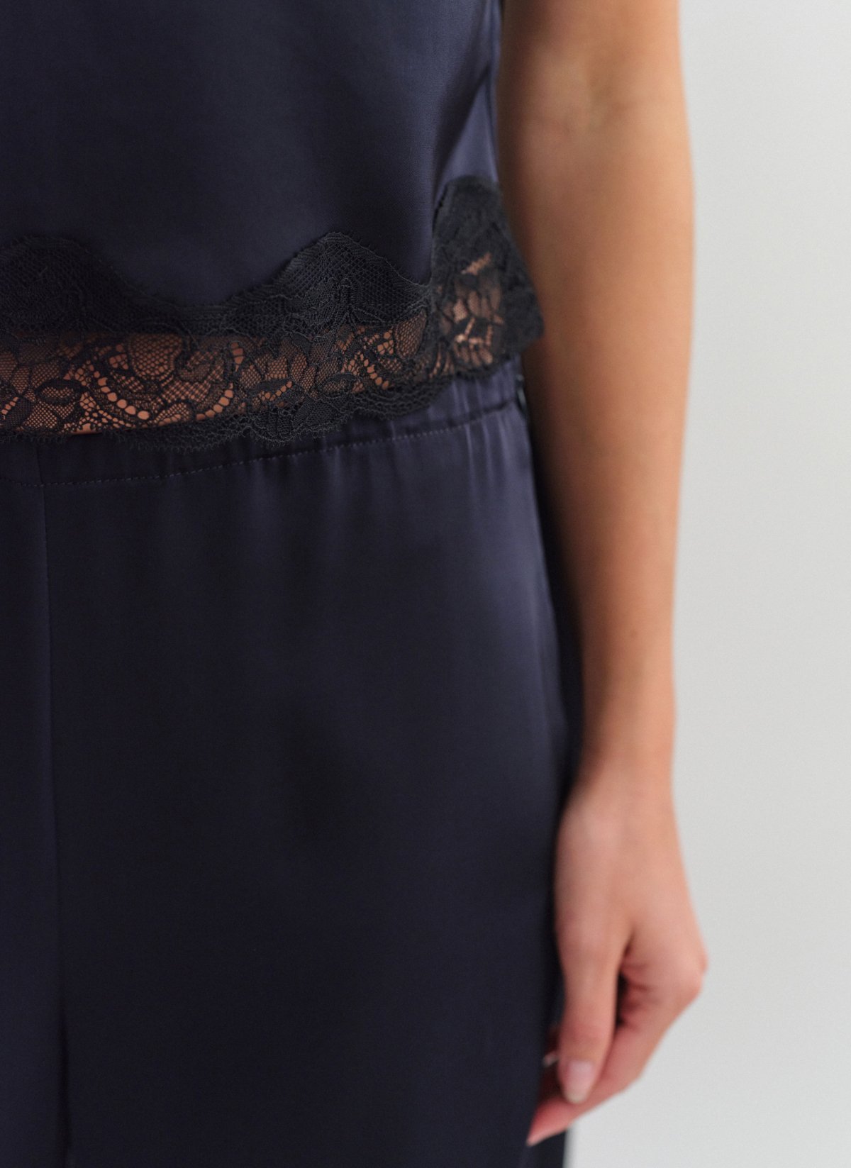Satin blouse with lace-2