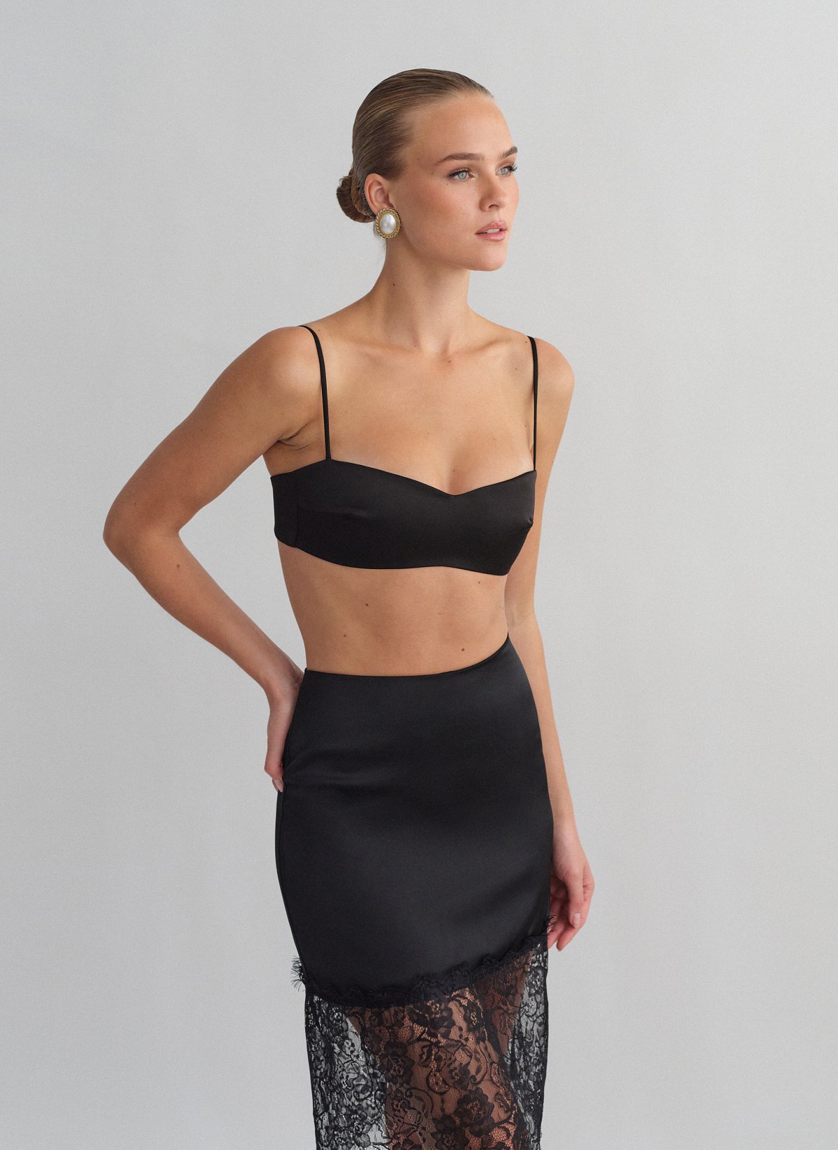 Σατέν bustier crop τοπ-18